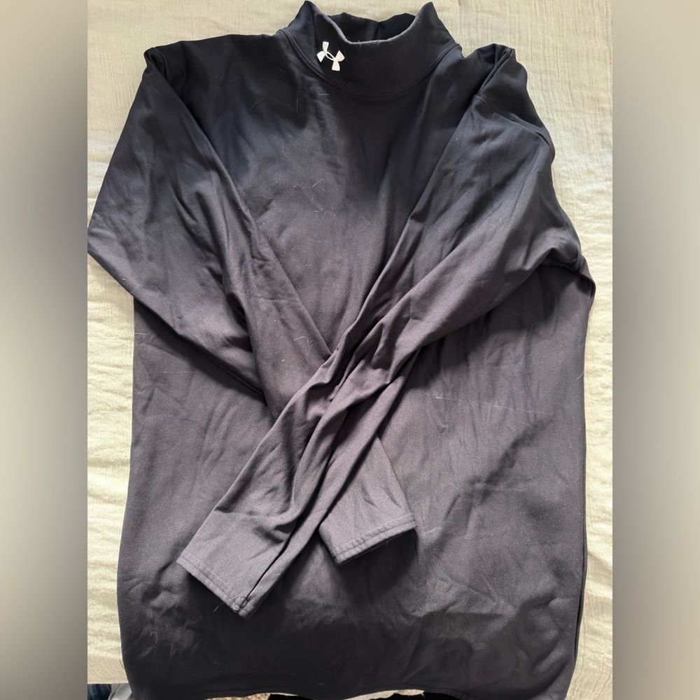 Under Armour Black Long-Sleeve Mock Neck Shirt